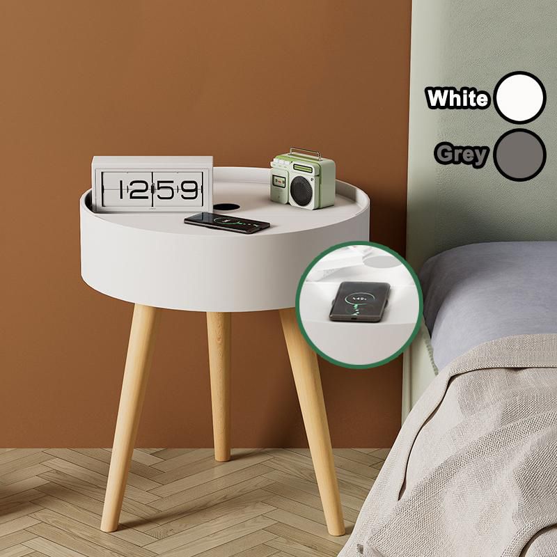 GTE Simple Bedside Table Smart Wireless Charging Bedside Shelf