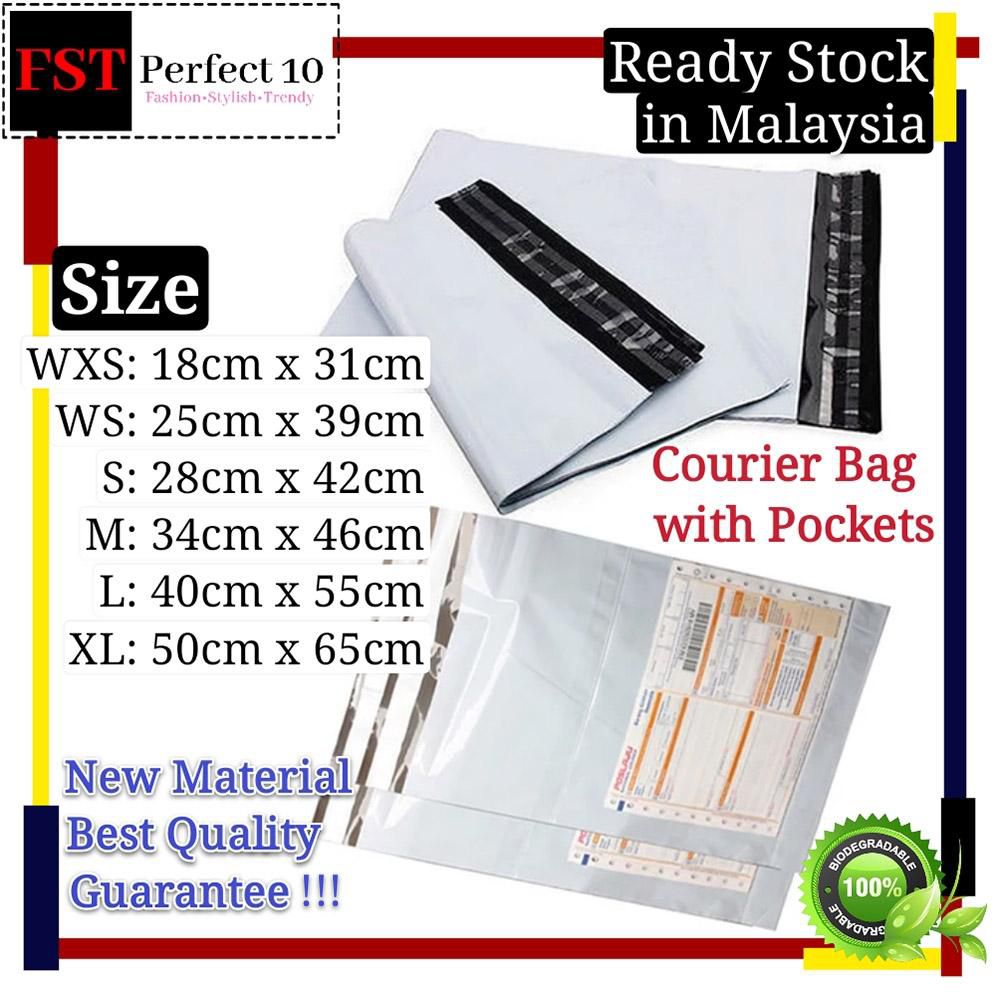 FST [50 pcs] Courier Bag With Pocket Packaging Plastic Bag