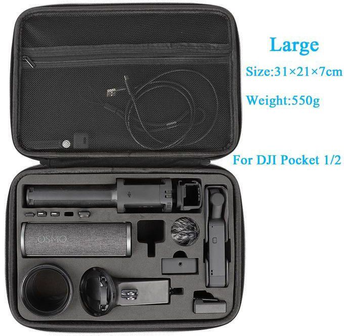 HRR OSMO Pocket 2 Case, Multifunctional Portable Travel Bag For DJI Pocket 2 Creator Combo Accessories