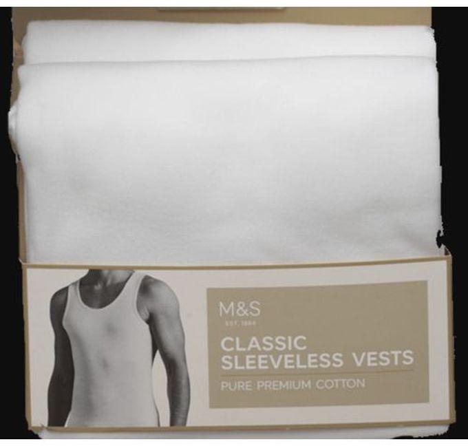 M&S Mark & Spencer's Classic Sleeveless Vests 2in1- White