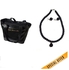 Fashion Black Leather Handbag With Pearl Set