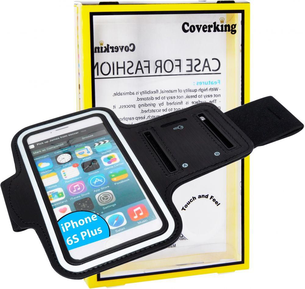 For iPhone 6S Plus - Coverking Sports Running Jogging Cycling ArmBand Pouch Key Strap Holder - Black