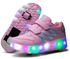 Girls Led Light Weight Running Double Round Low Top Sneakers Pink