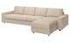 VIMLE Cover 4-seat sofa w chaise longue, with wide armrests/Hallarp beige - IKEA