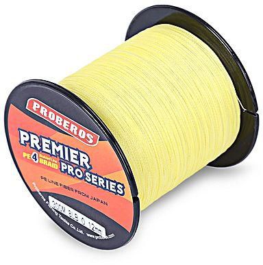 Generic 300M Durable PE 4 Strands Braided Fishing Line Angling Accessories 4# - Yellow
