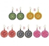5 Colors Bohemian Gold Plated Round Earrings for Women Wedding Party Accessories - Pink