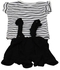 2-Piece T-Shirt And Suspender Shorts Sets Black/White