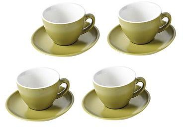 8-Piece Coffee Cup And Saucer Set Green 11.7x10x7.8cm
