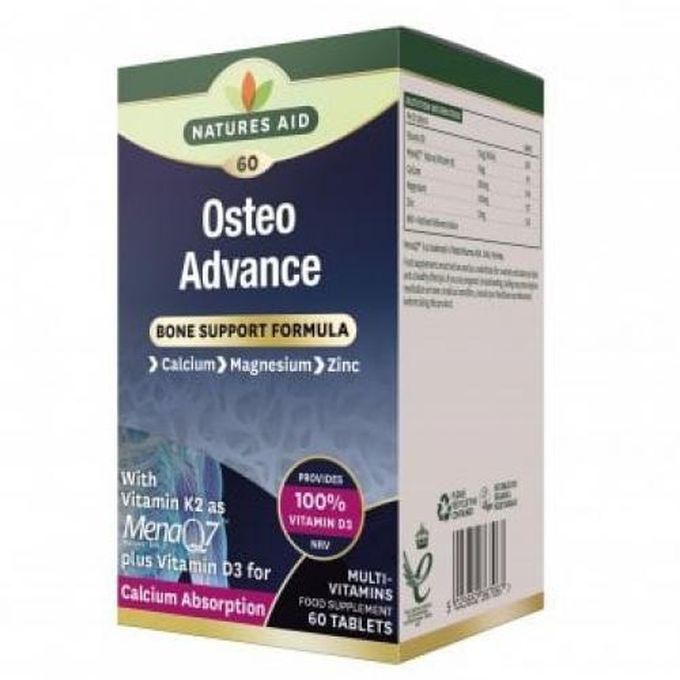Natures Aid Osteo Advance - Calcium Magnesium Zinc And Vitamin K (MenaQ7) & D3 Tablets For Bone, Teeth And Immune Support