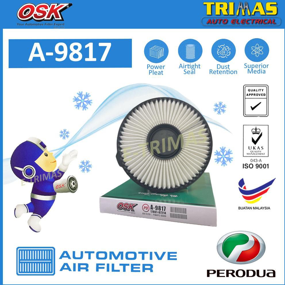OSK Air Filter 660 850 1.0 A-9817 17801-87214