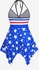 Plus Size Patriotic American Flag Print Halter Bow Tankini Swimsuit - 4x | Us 26-28