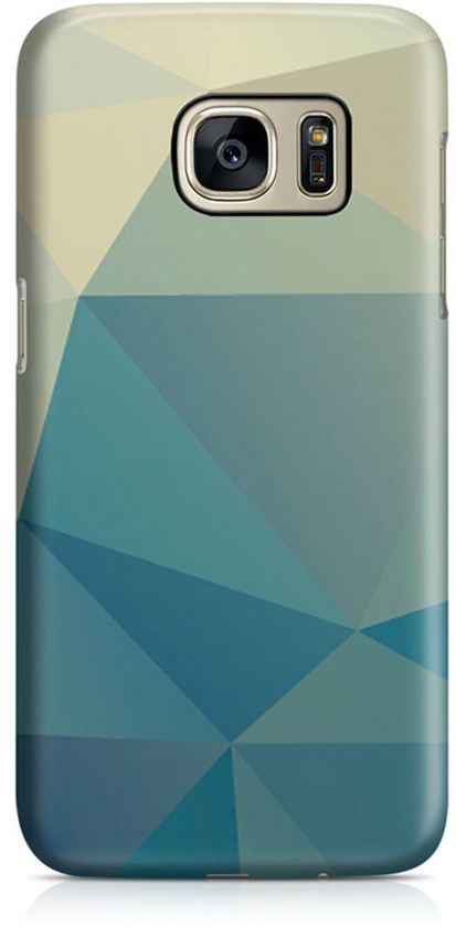 Thermoplastic Polyurethane Wrap Around Case For Samsung Galaxy S7 Blue Shades Geomaterial Pattern