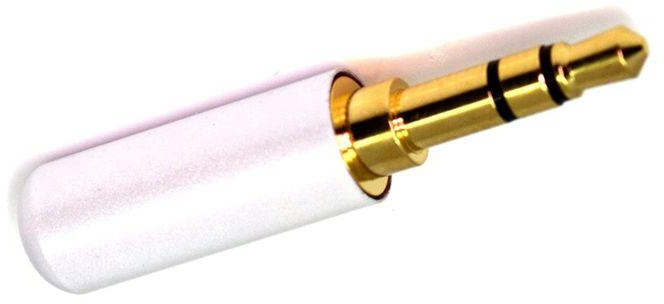 Keendex Plug Aux3.5mm TRRS Male Stereo Connector 1/8 Jack - Gold Plated White