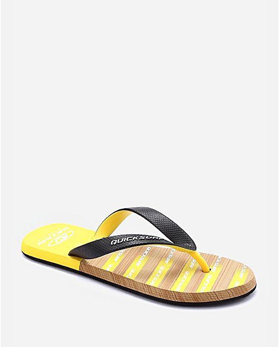 Quick Surf Striped Open Toe Slipper - Yellow