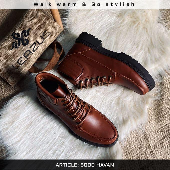 Natural Leather Casual Leazus Half Boots - Havan