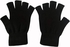 Wool Winter Half Finger Gloves -black