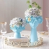 BB&UU Hand-Carved Sculpture Vase Face Decorative Vases, Resin Vases for Flowers, Premium Vase Floral Arrangement for Living Room Desk Decoration-Blue Set for Women and Children of 2