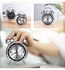 Loud Alarm Clock for Heavy Sleepers Adults, Retro 4 Inch Silent Non-Ticking Quartz with Backlight, Twin Bell Analog Kids Clocks Bedrooms Bedside Silver