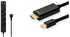 TV Essential Bundle (WIWU PD20W U01EU Smart Power Strip with 4 Outlets and 3 USB Ports, EU Plug - Black + UGREEN Mini DP Male to HDMI Cable 4K 1.5m - Black (20848))