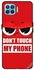 غطاء حماية واقٍ لهاتف أوبو F17 برو غطاء واقي للهاتف مطبوع بعبارة "Don't Touch My Phone"