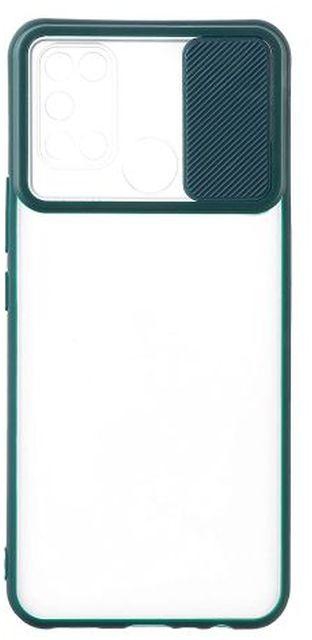 StraTG Clear And Dark Green Case With Sliding Camera Protector For Oppo Realme C17 / 7i - Stylish And Protective Smartphone Case