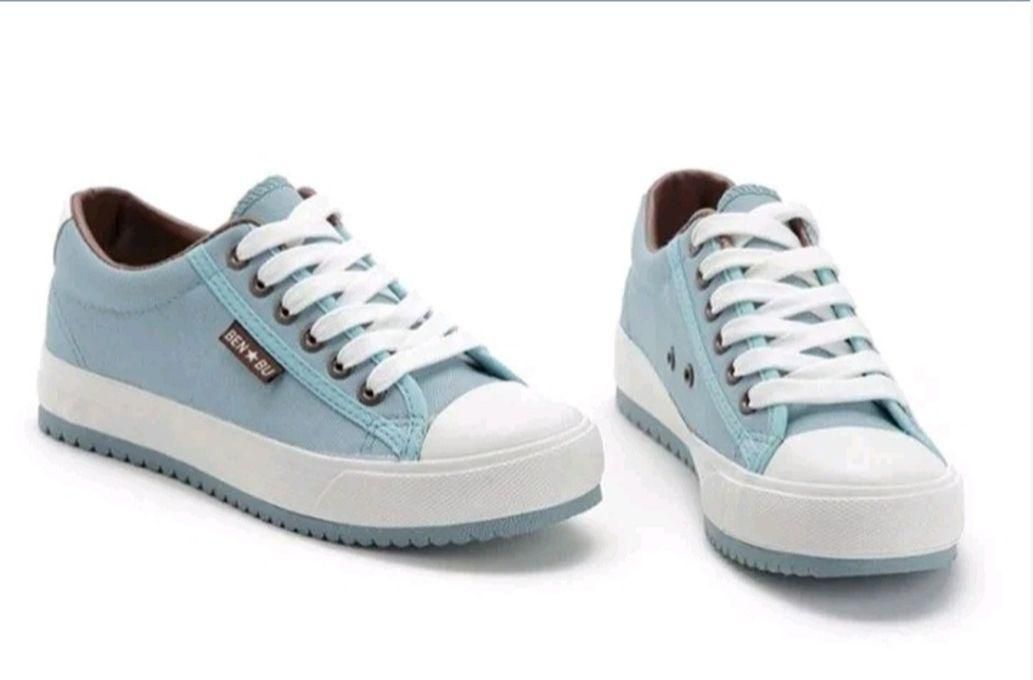 Fashion Light Blue Fashion Sneakers - Rubber Shoes