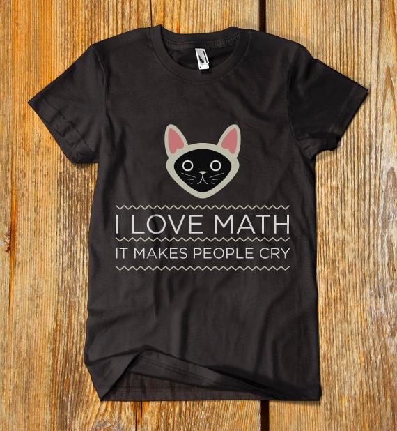 Bubushku Math Cat Black Women's Round Neck T-shirt