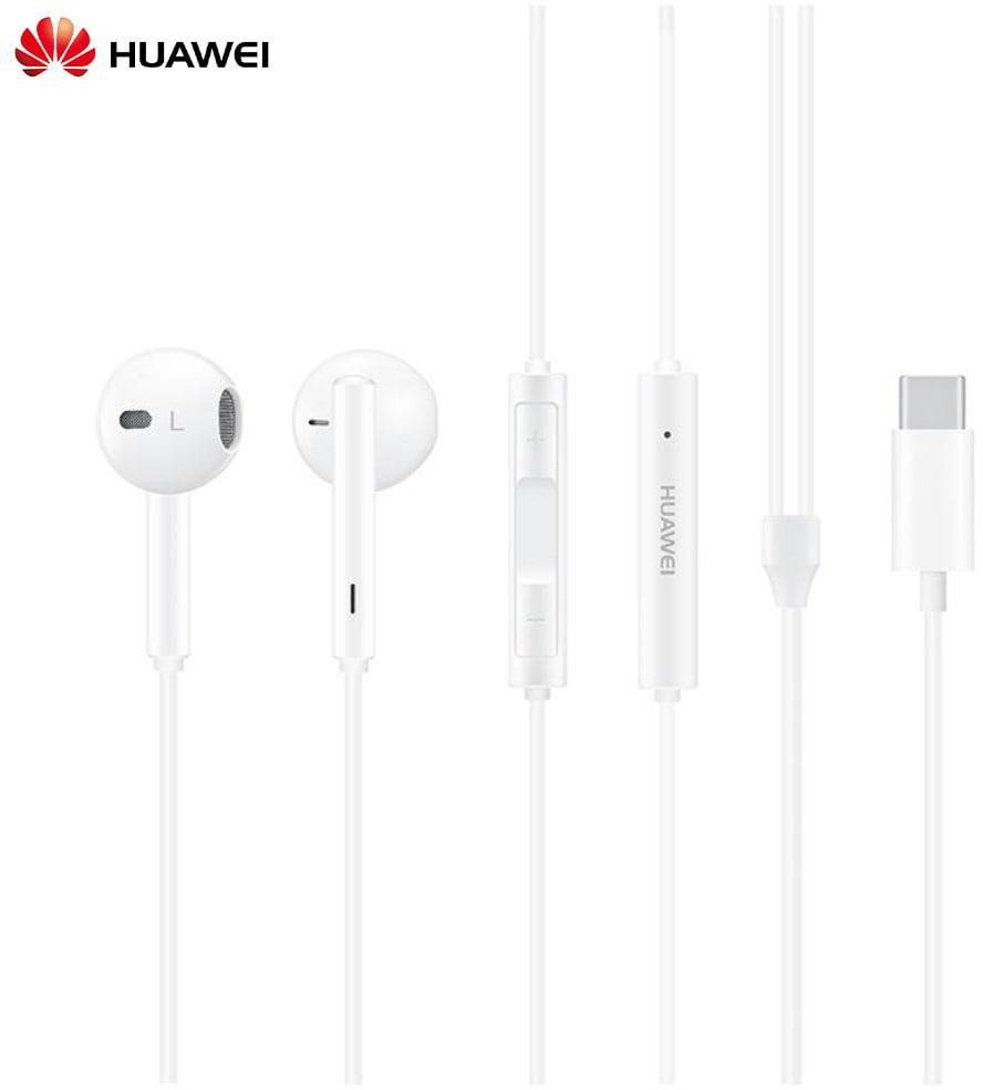 Huawei- CM33 Classic Earphones (USB-C Edition) Half In-ear Corded Headset Handsfree Hi-Res High-Resolution Audio Immersive Wired Headphone with Mic Microphone Volume Control Wind Noise Reduction