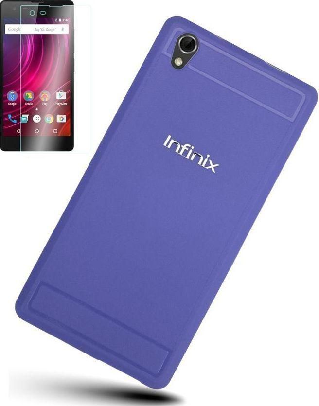 TPU Gel Case for Infinix Hot 2 X510 - Blue Plus Glass Screen Protector