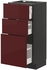 METOD / MAXIMERA وحدة تخزين ارضية  مع 3 أدراج - أسود Kallarp/لامع أحمر-بني غامق ‎40x37 سم‏