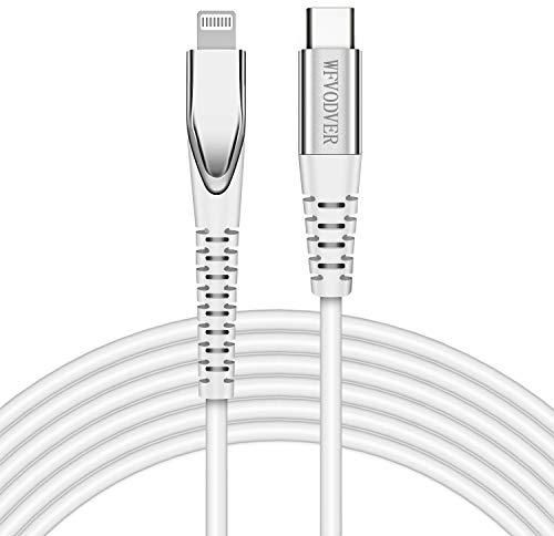 WFVODVER USB-C to Lightning Cable MFI Certified Fast Type C Charging Cable Compatible with iPhone 11/11Pro/11 Pro Max/X/XS/XR/XS MAX [White] (6FT/2M)