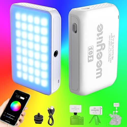 Weeylite S03 RGB LED Video Light, App Control Mini Pocket LED On-Camera Camcorder Light Portable Camera Lighting for Photography,CRI 95+ 2800-6800K Dimmable LED Video Panel Light for Pictures/Portrait