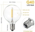 AC220-230V 1W G40 Replacement Light Bulbs 3Pack E12 Screw Base Glass Globe Bulbs for String Light Indoor Outdoor Patio Decor Warm White