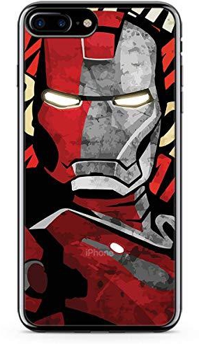 iPhone 8 Plus Case Transparent edge Iron Man Face Metal Phone Case Iron Man Jarvis Transparent edge iPhone 8 Plus Cover