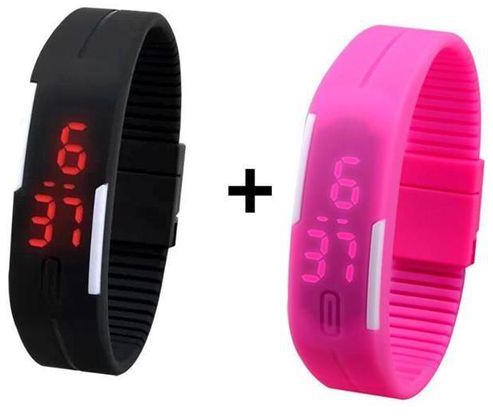 Quartz BLS- GRY LED Rubber Watch + BLS-PIN LED Rubber Watch