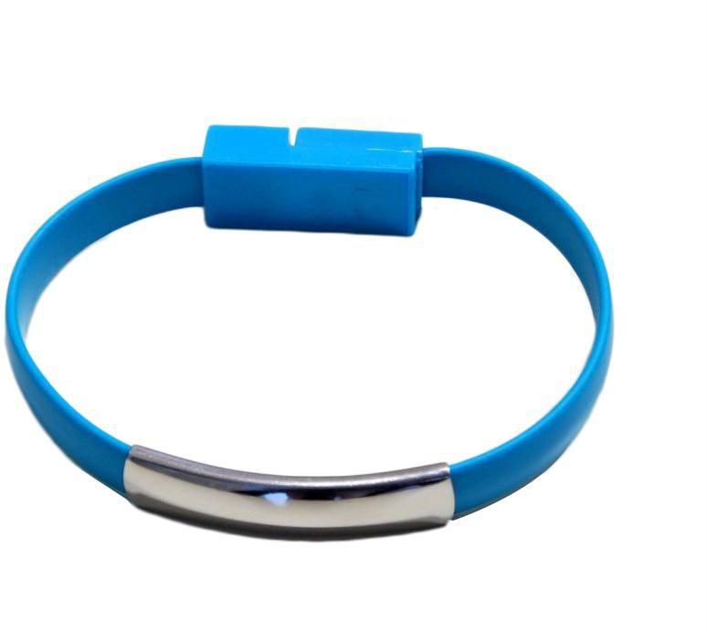 Cable wrist bracelet charging USB blue
