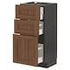 METOD Base cabinet with 3 drawers, black/Lerhyttan black stained, 40x37 cm - IKEA