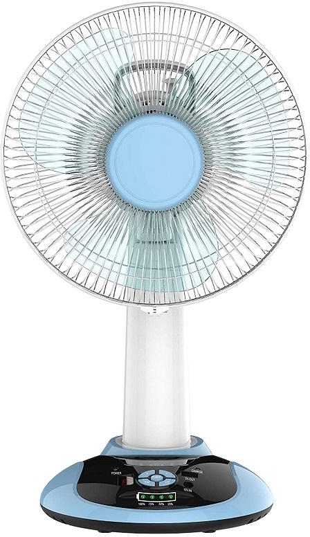 DOTS Table Fan 24W, 12 Inch, Rechargeable, 12 h charge, 30 h work, night light - RF-2932S