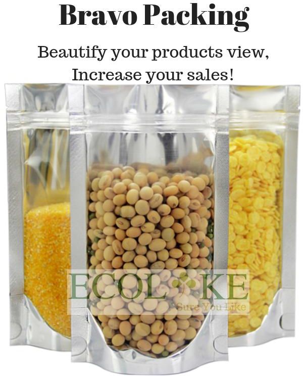 Ecolike Extra Thick Ziplock Aluminium Plated Stand Food grade packaging bag (pieces)