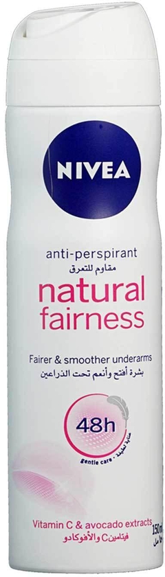 Nivea spray deodorant natural fairness vitamin C &amp; avocado extracts 150 ml