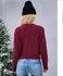 SHEIN Ribbed Knit Solid Notched Sweater