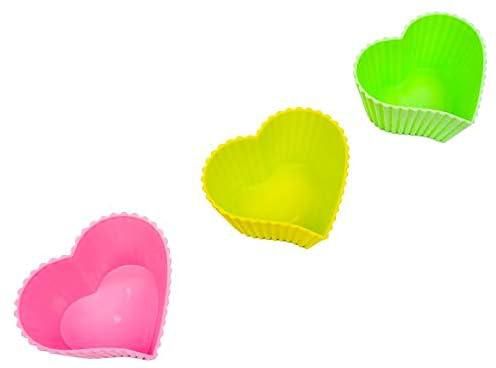Generic Plastic deep bowl with heart design for kitchen set of 3 pieces - multi color