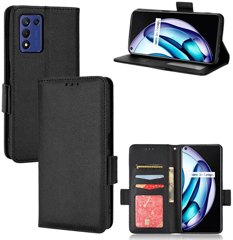 Wallet Flip Cover for OPPO K9S Case Lychee Pattern Leather Magnetic Flip Folio Stand Phone Cover with Card Holder
