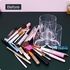 MOSIKER Makeup Brush Holder,Acrylic Clear Round Remote Control Pen Pencil Hair Nail Brush Comb Organizer with 3 Slots