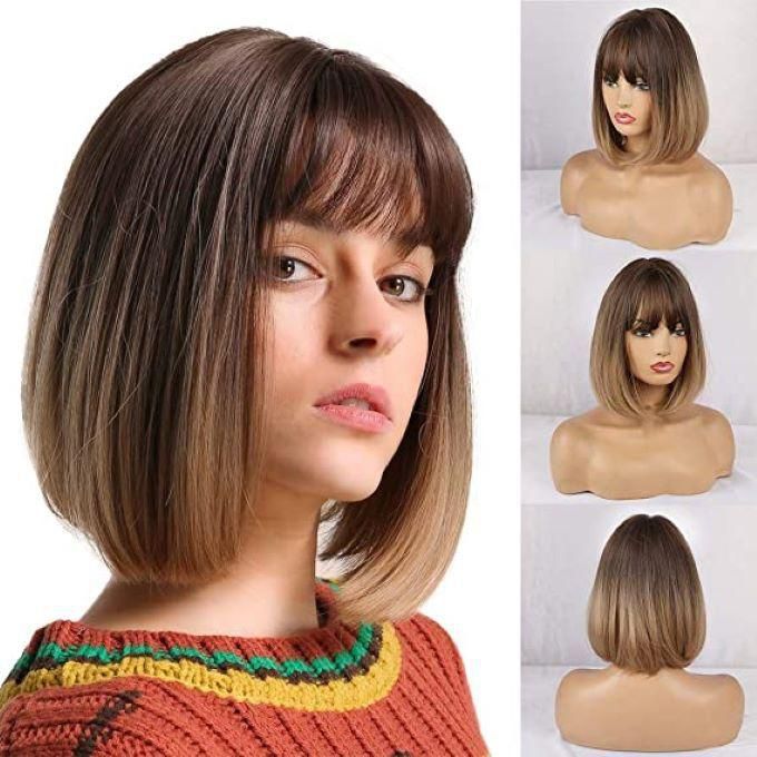 Natural Short Straight Wigs For Women Brown Wigs For Women