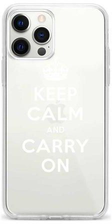 Keep Calm And Carry On Printed Case For Apple iPhone 12 Pro/iPhone 12 Clear/White