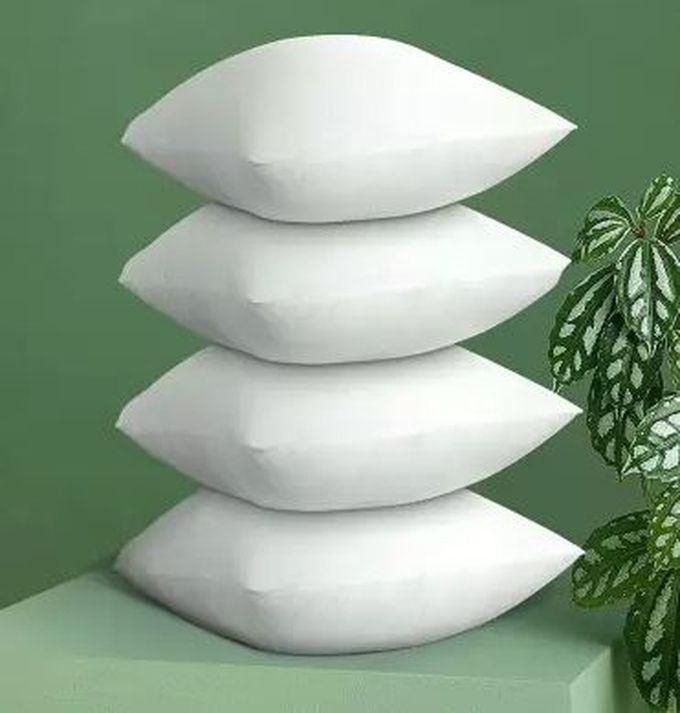 Fibre Solid Throw Pillows Pack Of 4 (White) - 18x18inch(45x45cm)