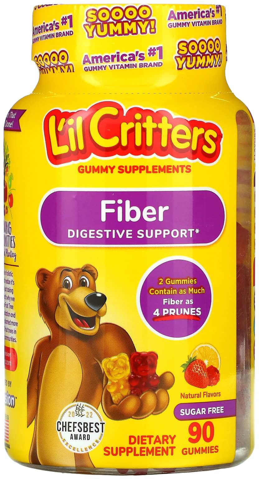L'il Critters (ليل كريترز)‏, ألياف لدعم الجهاز الهضمي، بنكهات الفاكهة الطبيعية، 90 علكة