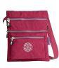 Govc Simple Lightweight Multi-pocket Waterproof Nylon Casual Shoulder Crossbody Bag Zipper Hand Bag swine Red