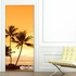3D Wall Decal Door Palm Trees On The Beach And Sunset